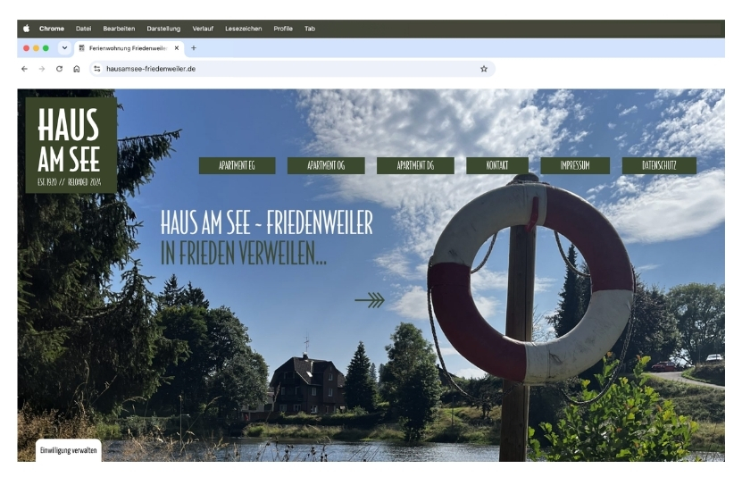 Haus am See Friedenweiler - Websiteheader
